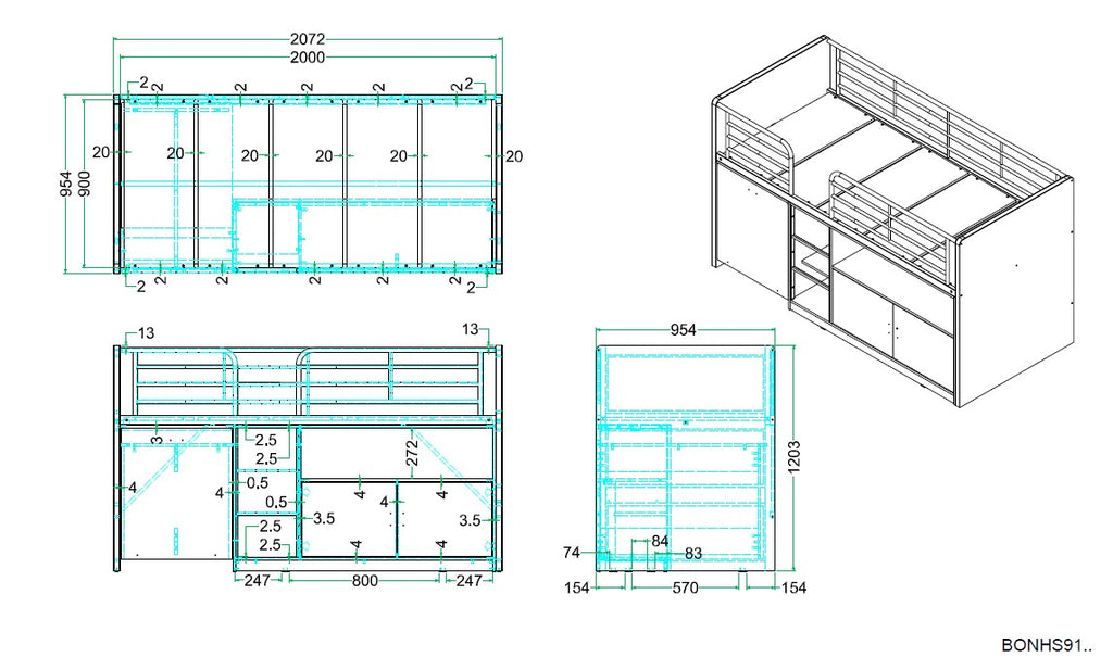 BONNY 91 HS TURQUOISE *